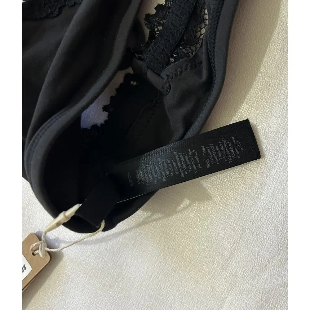 Skims Fits Everybody Lace Scoop Bralette Size Small Onyx - Picture 4 of 6